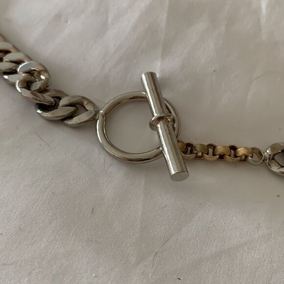 YSL silver chain link belt leaf design - Picture 8 of 14